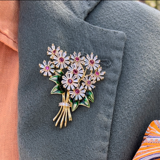 GREEN BOUQUET BROOCH