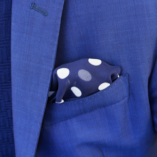 Polka Dots Pocket Round - Dark Blue