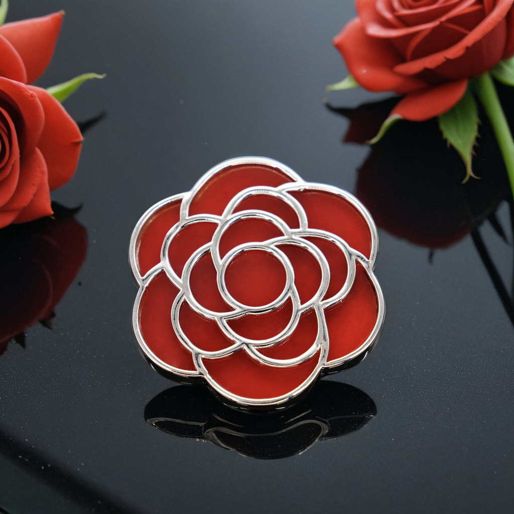 RG CAMELLIA Sterling Silver Brooch
