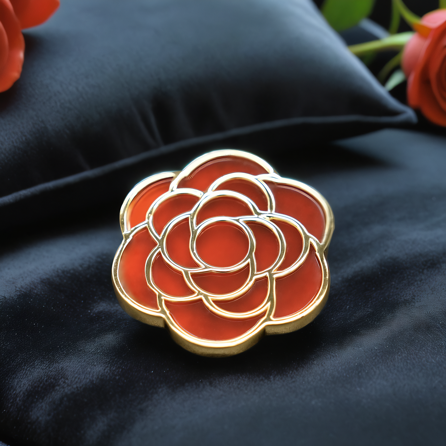 RG CAMELLIA Sterling Silver Brooch